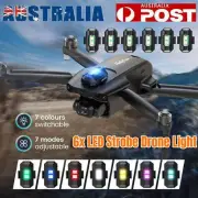 6PCS Mini LED Strobe Lights 7 Color Rechargeable Aircraft Drone Flashing Light