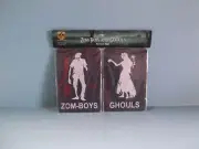 ZOM-BOYS and GHOULS Metal Restroom Signs 9"in Tall x 6"in Wide