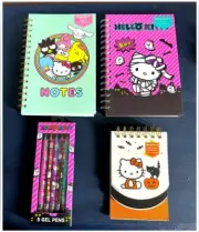 Hello Kitty Halloween Bundle- Spiral Notebook, Notepad, & Gel Pens - NEW
