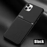 For Apple iPhone 12 Pro Business Style Luxury Matte Soft Silicone Drop Resistant Case Cover (Black)
