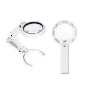 5X 11X 8-LED Light Glass Magnifier Magnifying Tool Foldable Stand Hand Loupe d