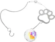 iplusmile Pet Memorial Suncatcher with Dog Paw Print Artisan Hanging Ornament for Garden Window Heartfelt Pet Remembrance Lasting Tribute Furry Friends