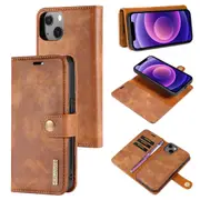 DG.Ming iPhone 14 Detachable Classic Folio Wallet Case Cover Apple [Brown]