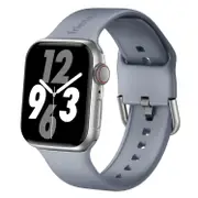 Friendie Byron Silicone Sports Band for Apple Watch (Grey/Silver) [Large]