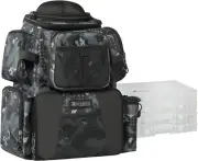 Fishing Tackle Backpack, 48L Large Fishing Bag with Rod Holders, 4 Tackle Box an