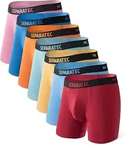 [Separatec] Men's Boxer Shorts, Pack of 7, Double Bag, Men's Underpants, Bamboo Rayon, Breathable, Soft Underwear
