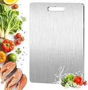 11.8x7.87 Inch 316 Stainless Steel Cutting Board, Non-Slip Double Sided Chopping Board, Dishwasher Safe, Scratch Resistant, Easy to Clean, Durable Hygienic for Meat, Vegetables, and Fruits