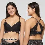 【PIERRE CARDIN 皮爾卡登女性內衣】花影蕾絲無鋼圈美背小可愛-黑