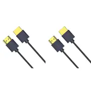 2x Cruxtec Ultra-Thin HDMI 2.1 8K Male to Male Portable Cable Cord 1m Black