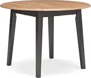 [Signature Design by Ashley] Gesthaven Contemporary Dining Drop Leaf Table with 4 Legs, Light Brown & Dark Brown