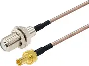 2 Pcs F Male/Female to CRC9 Male Connector RG316 Coaxial Cable Jumper Pigtail Extension Cord(F F to CRC9 M,15CM)