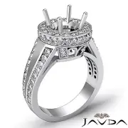 Round Semi Mount Halo Filigree Split Shank Diamond Engagement Ring Platinum 2Ctw