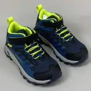 MERRELL Moab Speed 2 Mid Waterproof Hiking Boots Kids Sz 13 M Navy Blue (As-is)