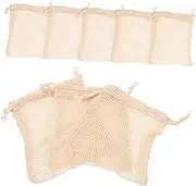 Beaupretty 8Pcs Colorful Cotton Soap Bags with Drawstring Mesh Soap Pouches for Foaming and Skin Care Quick Drying Face Cleaning Nets for Bathing and Storage