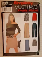 Simplicity Pattern 0628 Misses' Skirt in 2 Lengths & Pants Sewing Project 628 H