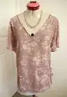 SUSSAN Mauve Lilac Pink TOP Size 14 NEW Floral Print Short Sleeve Feminine