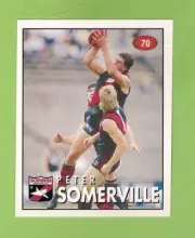 1996 AFL SELECT STICKER #70 PETER SOMERVILLE, ESSENDON BOMBERS