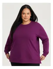 [Taking Shape] Boyfriend Tunic Sweat in Merlot