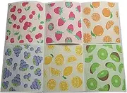JEOJEOY Swedish Dishcloths for Kitchen | 6 Packs Fruit Motif Washable Dish Rags | Cellulose Reusable Cleaning Paper Towels | Absorbent Counter Dish Cloth Sponge Kitchen Wipes, 7.87" L x 6.7" W