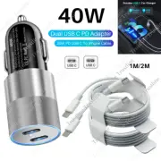 Car Charger USB C Adapter Type C Dual Port Quick Charging Plug For iPhone 13/12