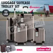 Lightweight Luggage Suitcase Trolley Set 4PCS Travel Storage Organiser Champagne