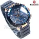 KADEMAN卡德蔓 公司貨 三眼計時碼錶 個性男錶 防水手錶 賽車錶 藍色電鍍x玫瑰金 KA868藍