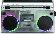 ION Audio Retro Glow Boombox - Deluxe Stereo AM/FM Radio Cassette Dual Speakers