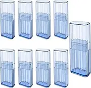 9 pcs Mini Floss Qtip Travel Case,Flosser Cotton Swab Holder for Travel,Portable Transparent Flosser Dispenser Storage Case for Organize Small Items (Blue)