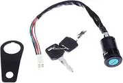 Ignition Key Switches for Most 50cc 70cc 90cc 110cc 150cc DIY Accessories Universal Motorcycle Start The Ignition Switch Lock Key with Bracket Ignition Barrel Key Switch