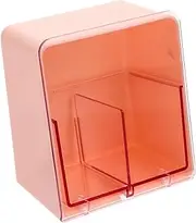 Vaguelly Cotton Pad Dispenser Storage Box 2 Sections Makeup Storage Organizer Plastic Lid for Bathroom Vanity Decor