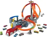 Epic Spin Storm Racing Action: 1:64 Scale Car Track with Crashing Intersections