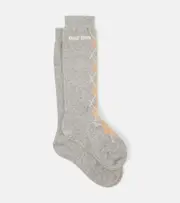 [Miu Miu] Miu Miu Wool and cashmere-blend socks UK 4-5 grey