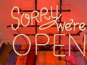 Sorry we're Open Red Neon Sign Light Shop Bar Club Display Decor 19"x15"