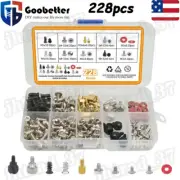 228pcs PC Computer Screws Standoffs Set Kit for Hard Drive Motherboard Case Fan
