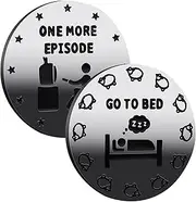 1 More Episode/1 More Game or Time for Bed Decision Coin Maker, Double Sided Choice Coin, Funny Birthday Present for Boys Game Decision Coin Game Lover/Episode Lover Men Women Birthday Christmas