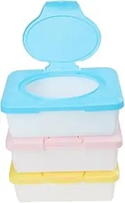 ifundom Diaper Wipes Container 3 Pack Tissue Box Dispenser Wet Wipes Storage Case for Home Color
