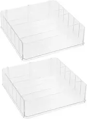 Operitacx 2 Pcs Box Transparent Acrylic Cash Organizer Box Multi Grid Currency Holder for Coins Envelopes Stylish Tray for Desk Home Use