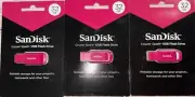 LOT of 3 Pink SanDisk Cruzer Spark 32GB USB 2.0 Flash Drive NEW