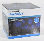 NEW LED SHADOW LIGHT SHOW PROJECTION ROTATING BLUE SNOW FLAKES GEMMY CHRISTMAS