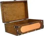 Angoily Decorative Wooden Storage Chest Vintage Treasure Box with Lock for Wedding Cards and Keepsakes Rustic Home Decor for Collectibles and Construction
