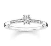 Thomas Sabo D_TR0022-725-14-52 Damen Solitär Ring 925 Silber mit Diamanten neu