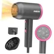 Hair Dryer,Portable Ionic Blow Dryer with Diffuser for Curly Hair, Light Grey