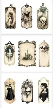 Gothic Tags Junk Journals Scrapbook Embellishments USA