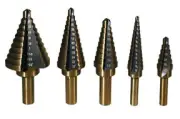 ATD 5pc Step Drill Bit Set with Case, non-slip shanks, Black & Gold finish #9200