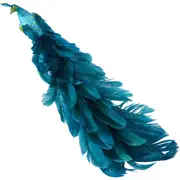 LVD Plastic & Foam Clip Peacock Home/Living Room Ornament Decor 60cm Teal