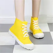 [PIURUF] Rain Boots Lace Up Rain Shoes Women Boots Rain Boots Fashion Casual High-Top Rubber Shoes Waterproof Ladies Rainboots Rain Boots Womens (Color : 36, Size : Blue)
