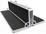 [Generic] Aluminum Refile Case Double Sided Gun Case Lockable Rifle Case with Keys, Lightweight Long Gun Hard Case Portable Carry on Luggage Case with Sponge Pad (121x31x17cm)