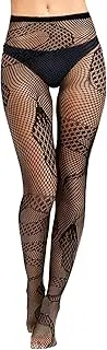 [Sibba] Fishnet Tights Black Mesh Stockings High Waist Thigh-High Socks Lace Leggings Pantyhose Socks Ladies Hosiery Fish Nets Tights Breathable Fishnet Tights for Women, Black
