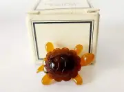 Avon Turtle Pin Brooch Brown Lucite 1984 Lucky Friend Tortoise 1.25" New