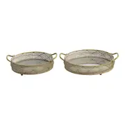 Set 2 Lustre Hive Mirrored Trays 41x10cm